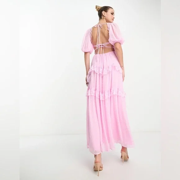 ASOS Tall Pink Backless Maxi Dress - Picture 2 of 4